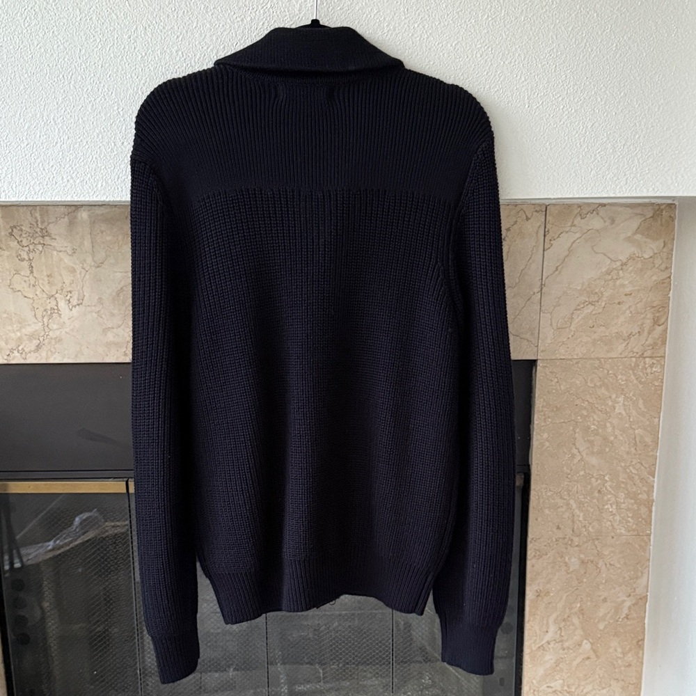 Banana Republic Men's Navy Zip-Up Sweater Cardigan - Picture 4 of 11